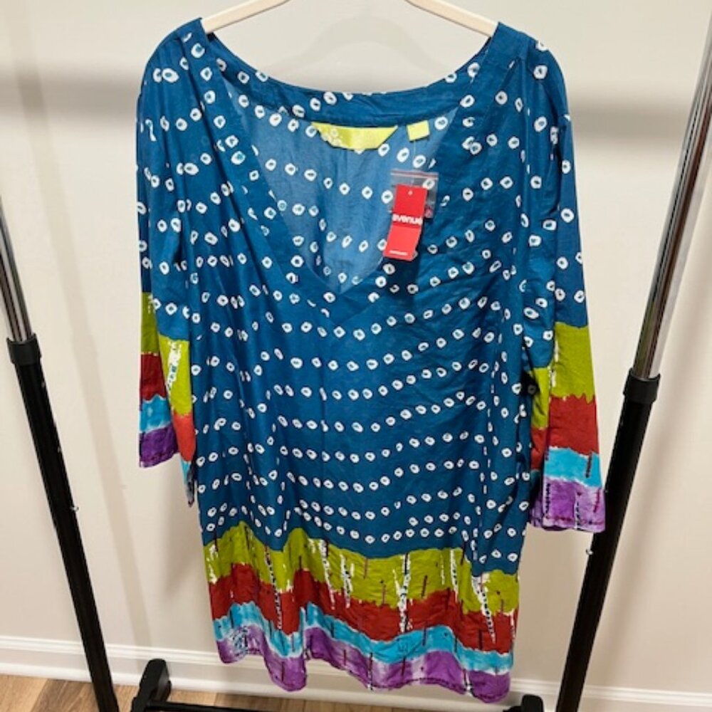 Festival Breeze Polka & Tie-Dye Cotton Top